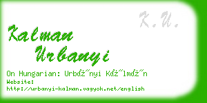 kalman urbanyi business card